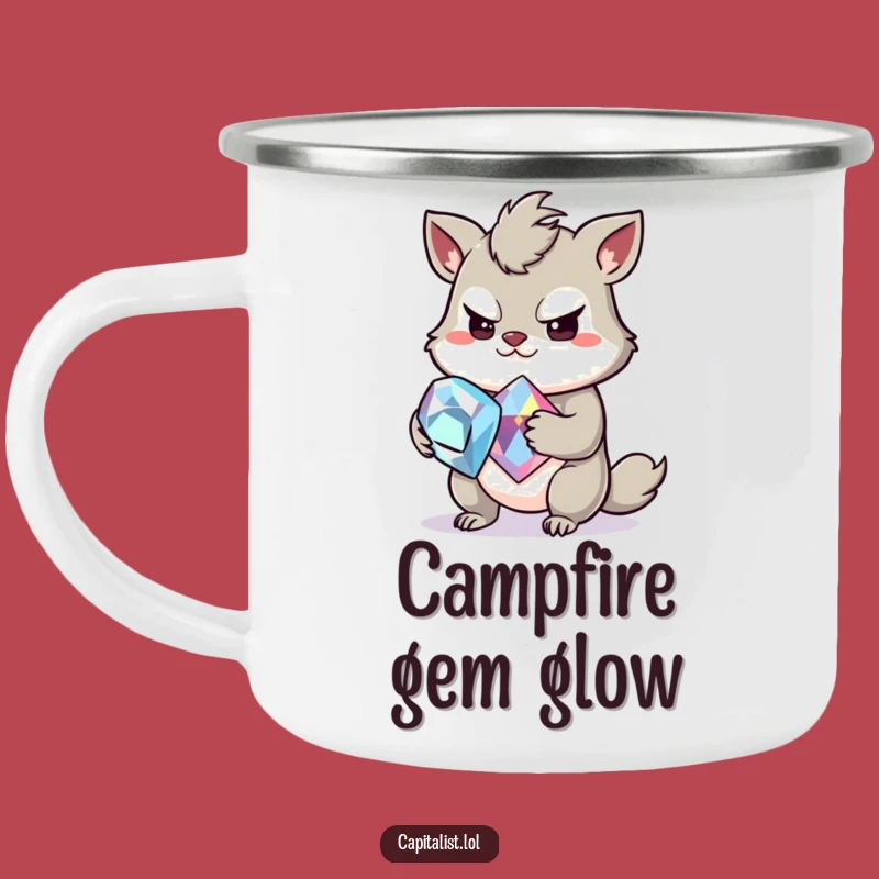 Funny Camping Mug: Greedy Animal Gemstone - Your Sparkly Funny Gift!