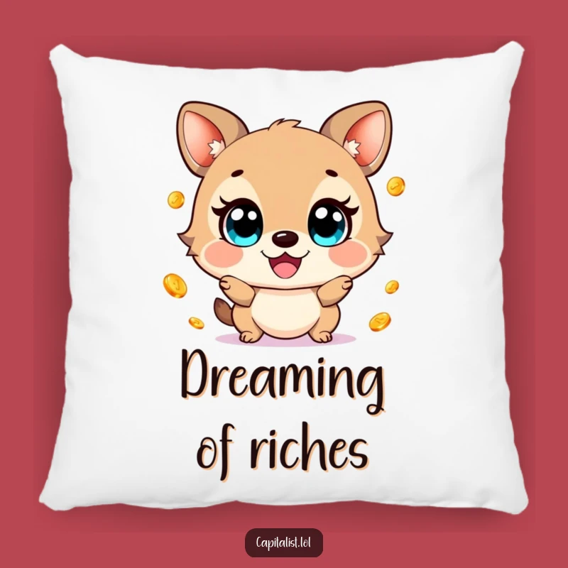 Funny Juggling Gold Coins Animal Pillow - Comfy & Hilarious Funny Gift Accent!