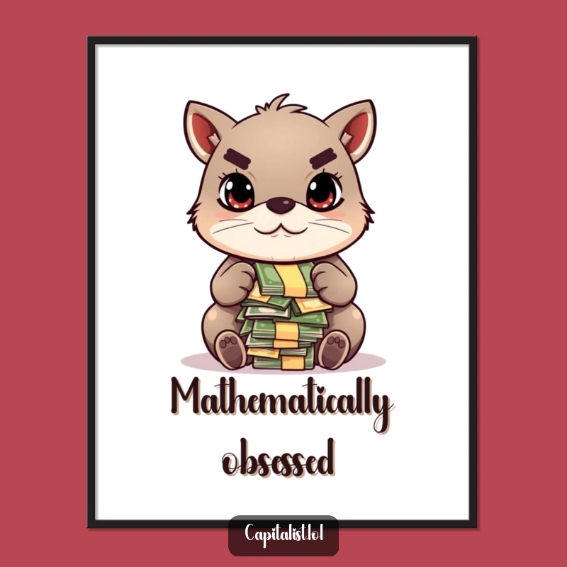 Funny Counting Bills Animal Digital Art - Instant Motivation & Hilarious Funny Gift!