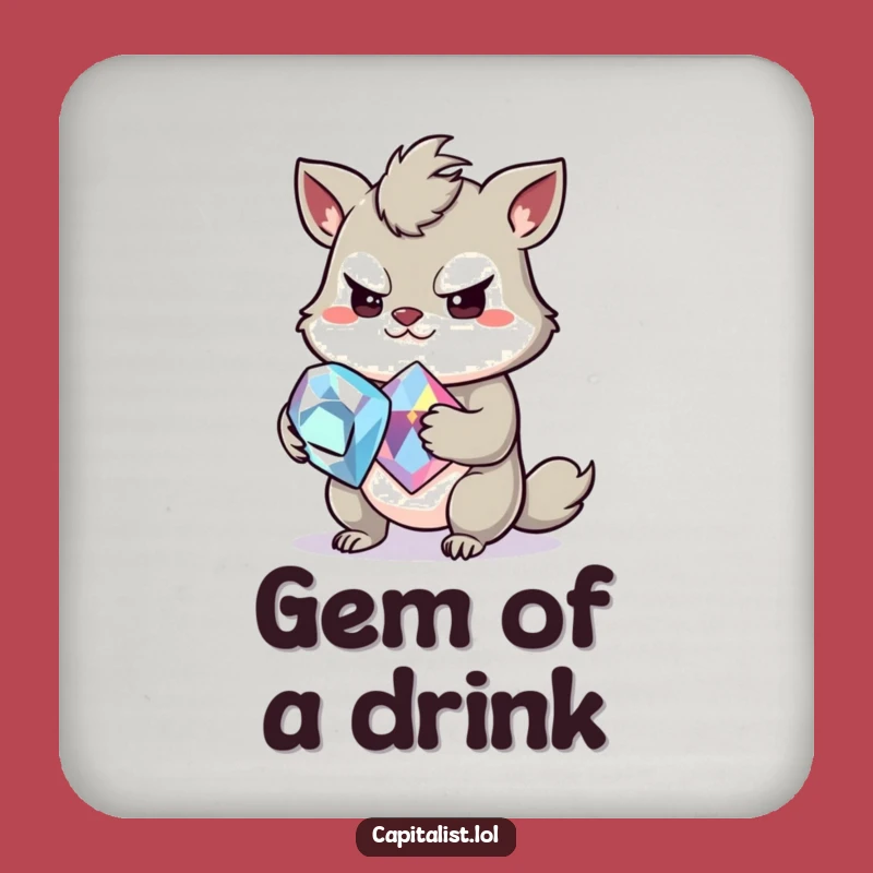 Funny Gemstone Animal Coaster - Protect Surfaces with this Hilarious Funny Gift!