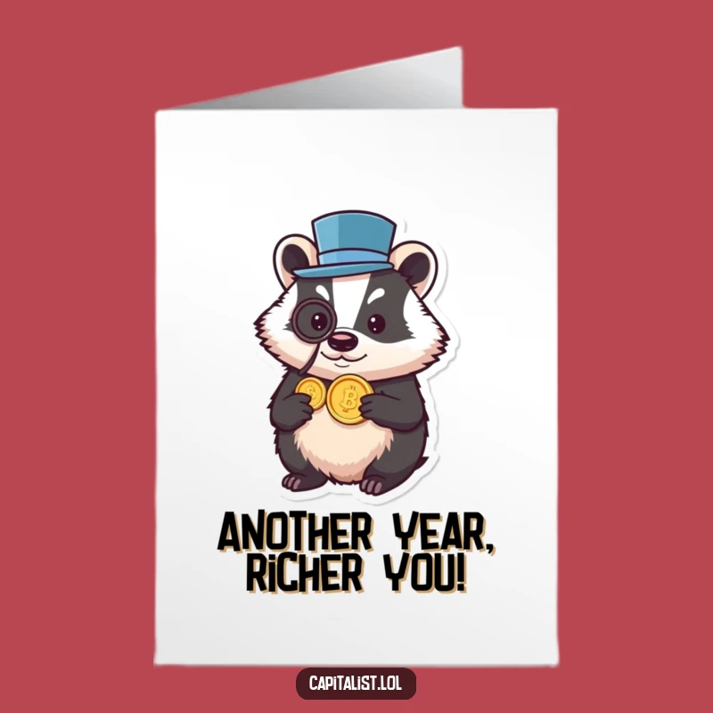 Free Printable Birthday Card: Dapper Badger's Birthday Loot Funny Downloadable Gift