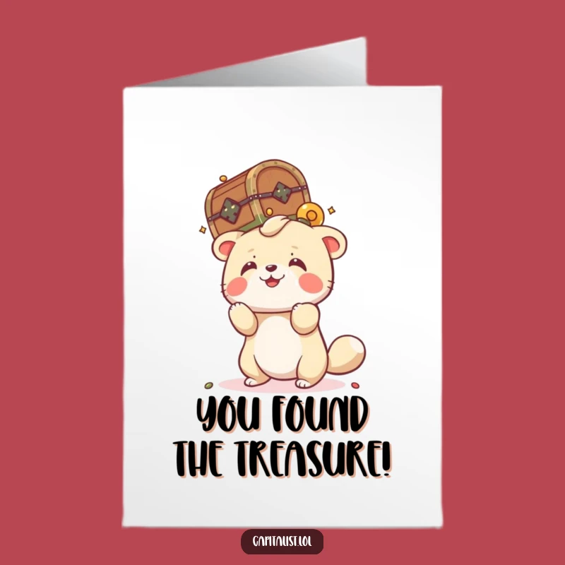 Free Printable Congrats Card: Balancing Treasure Animal - Funny Downloadable Gift of Success