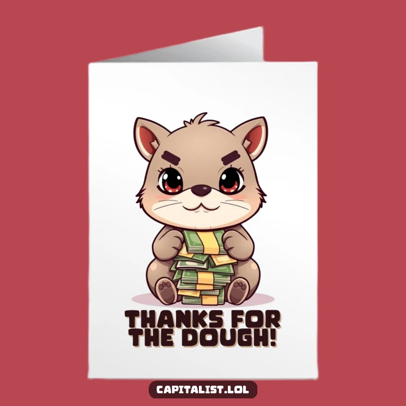 Free Printable Thank You Card: Money Counting Animal - Humorous Downloadable Gift of Appreciation