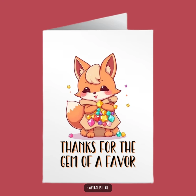 Hilarious Free Printable Thank You Card: Gem Fox Sprite - Downloadable Gift!