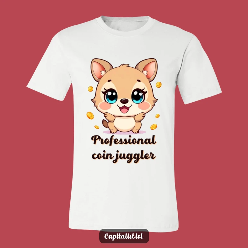 Funny Gleeful Animal Juggling Gold Coins T-Shirt - Hilarious Money Lover's Apparel Gift!