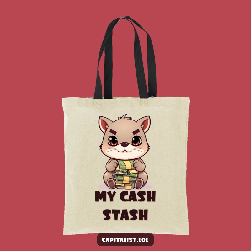 Funny Tote Bag: Determined Animal Counting Bills - Carry Your Goals with this Funny Gift!